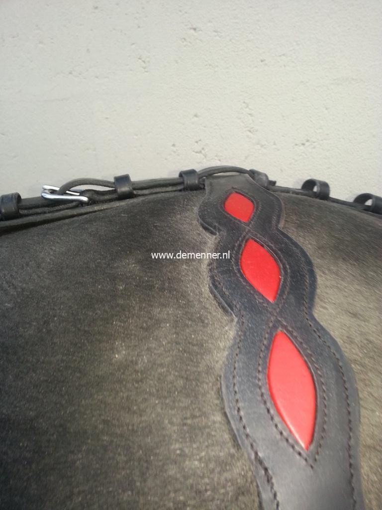 Bell harness, leather, red/black, single Full - Image 5